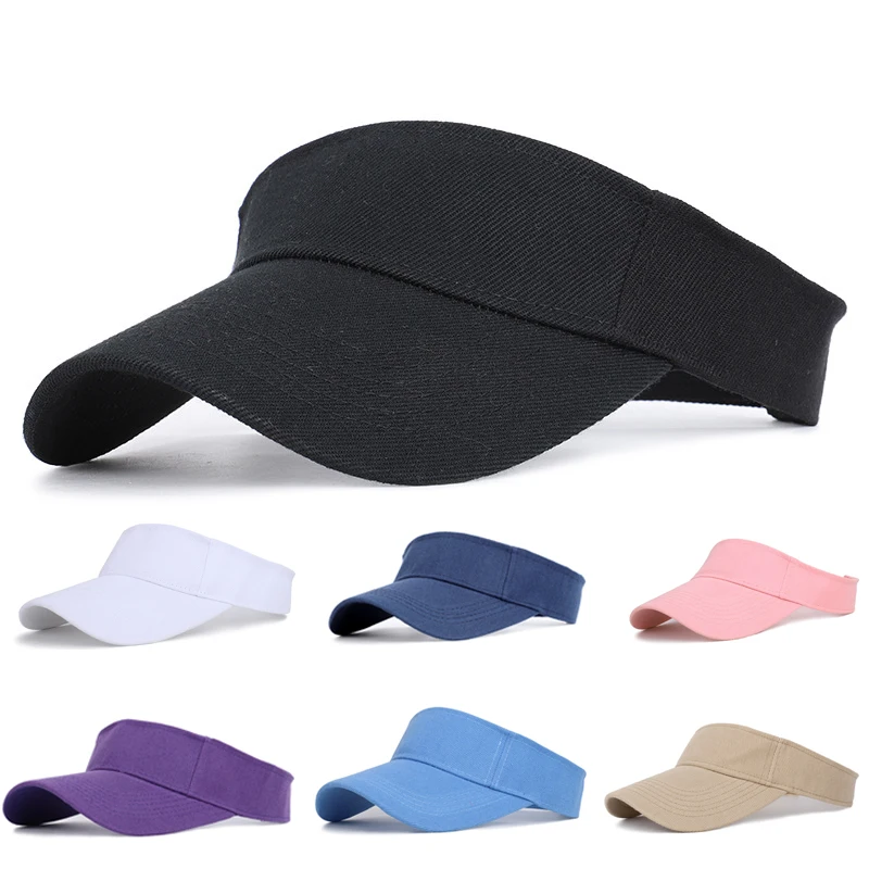 

2021 Spring summer Sports Sun Cap Men Women Adjustable cotton Visor UV Protection Top Empty Tennis Golf Running Sunscreen Hats