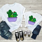 Футболка для мамы и дочки, с изображением кактуса