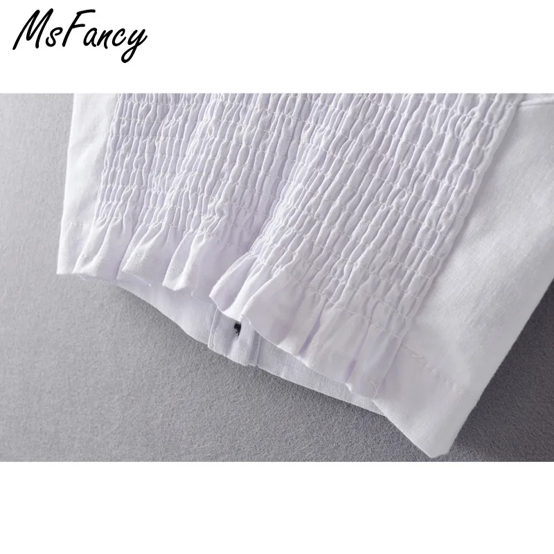 

Msfancy Summer White Crop Tops Women 2021 Slim Single Breasted Tank Top Mujer Sexy Tanks Camis