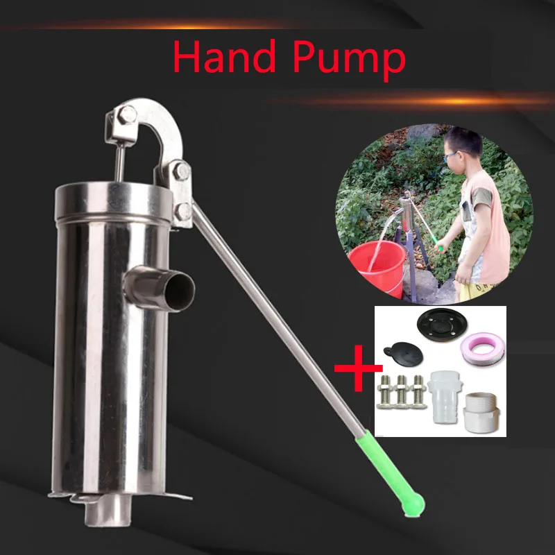 Lift 10M Stainless Steel 201 Home Manual Water Pump Durable Domestic Oil Pump Well Hand Shake Suction Pump Thickness 1.3mm Q-173