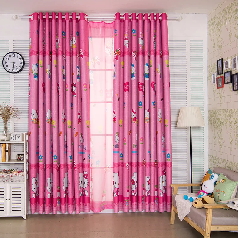 Детские Мультяшные занавески для спальни розовая принцесса девочки дети окно