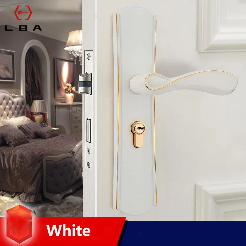 Замок LBA для раздвижной двери в европейском стиле белый бесшумный замок спальни