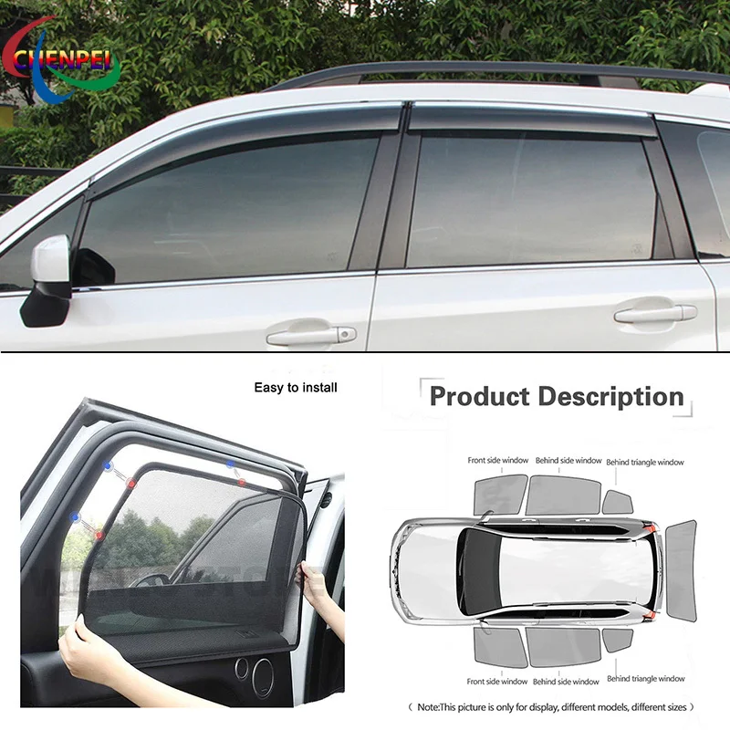 For Subaru Forester 2013 Car Full Side Windows Magnetic Sun Shade UV Protection Ray Blocking Mesh Visor Car Accessories