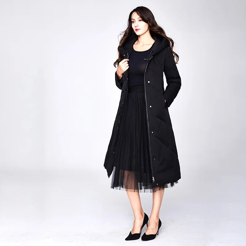 2019 зимний женский пуховик длинный Сверхлегкий натуральный пуховый роскошный