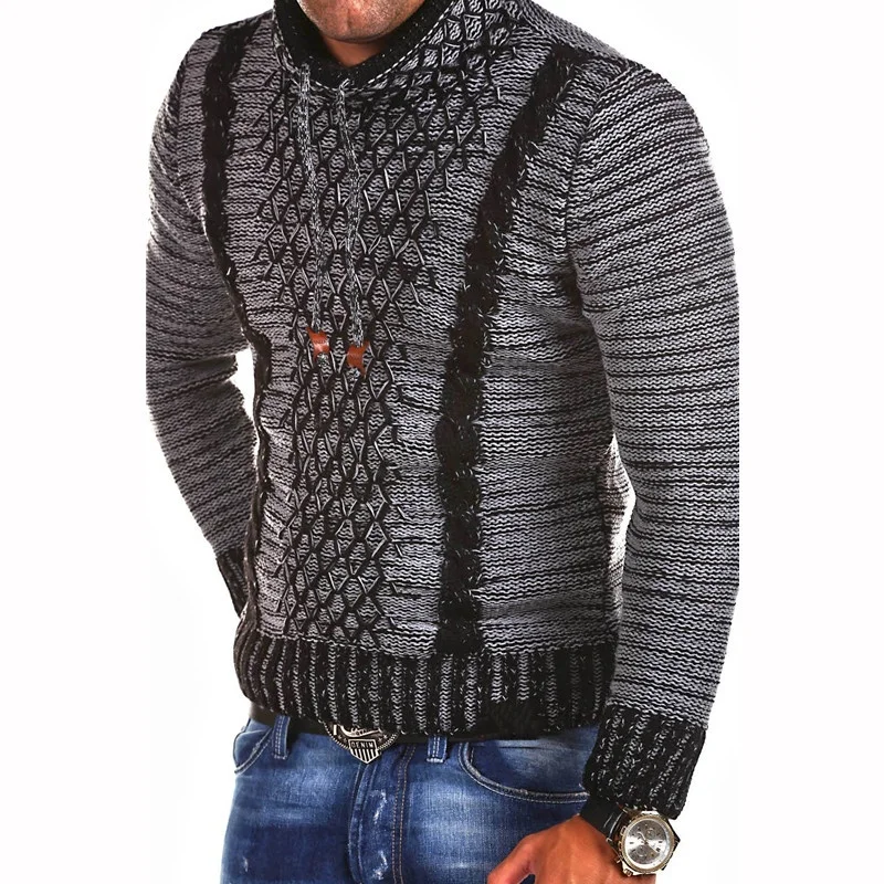 ZOGAA 2019 мужской вязаный свитер шарф воротник тонкая вязка хип хоп стиль уличная