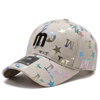 athletic low profile cotton hat embroidered letter baseball cap full print leisure sunshade hat unconstructed cap