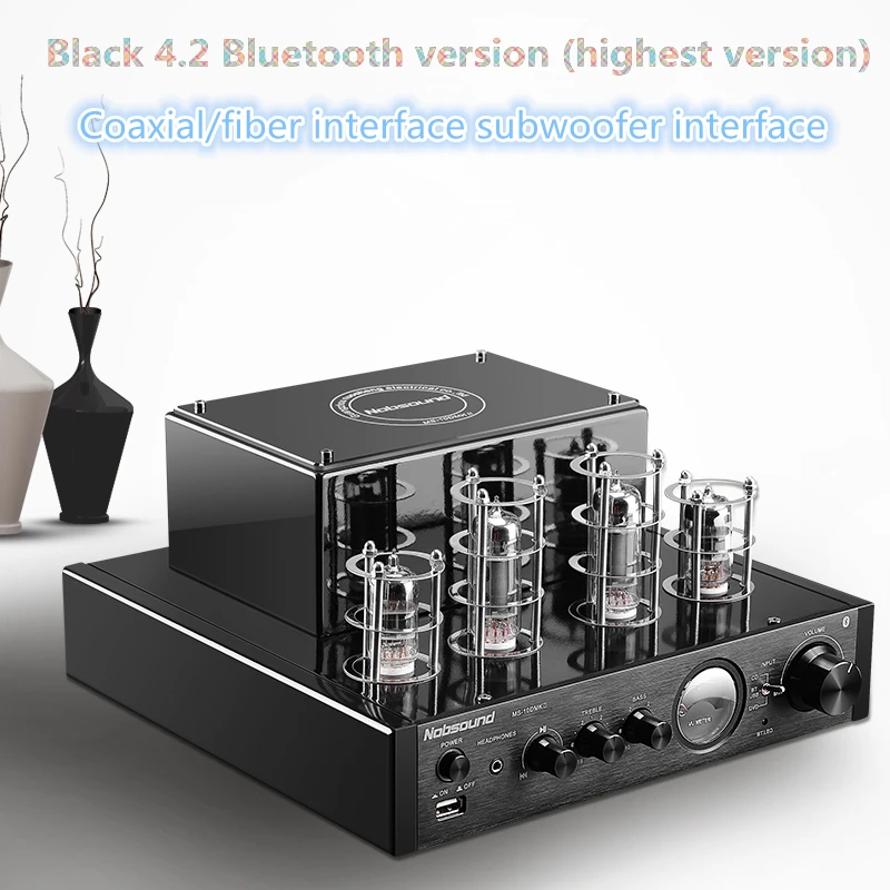 Новый черный Nobsound MS-10D MKII Hifi 2 0 ламповый усилитель USB/4 Bluetooth/волоконно-коаксиальный