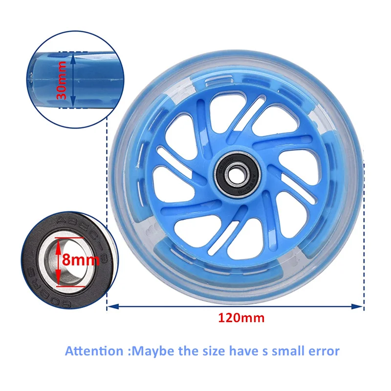 Самокат со светодиодсветодиодный подсветкой 120 мм для микроскутеров и других