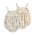 Sanlutozдетский летний комплект одежды без рукавов для девочек боди из хлопка; Одежда для малышей; Платье с цветочным узором, одежда для малышей