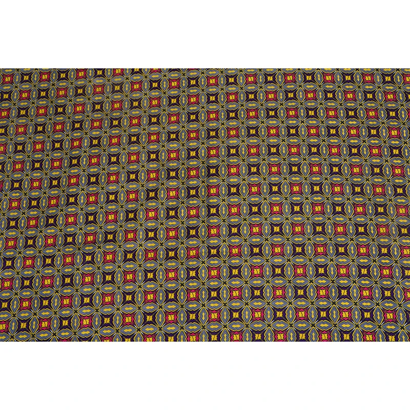 2019 Новая африканская восковая ткань желтый 100% полиэстер красно-фиолетовый принт