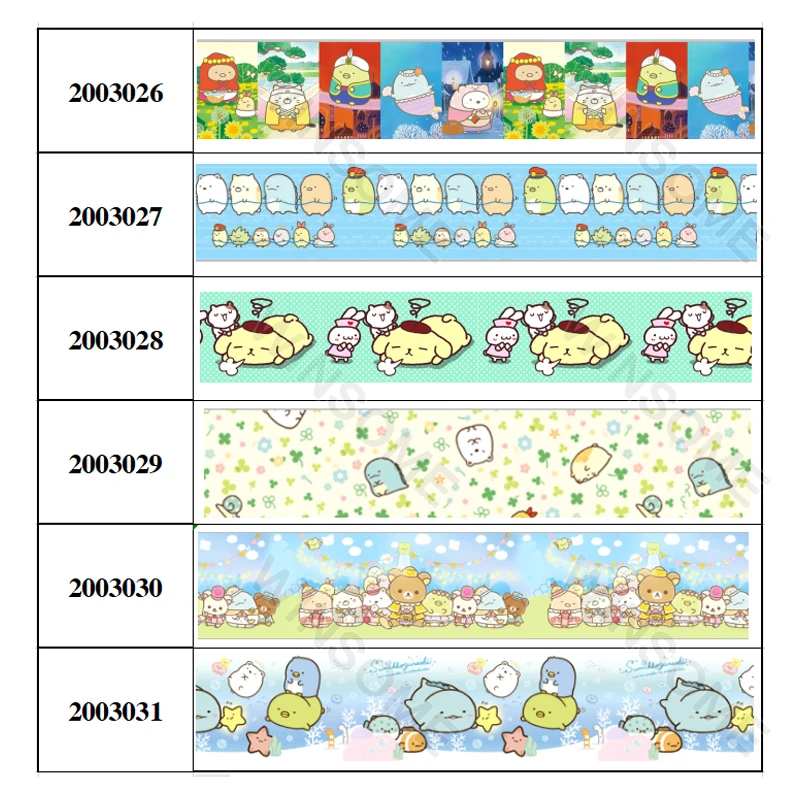 Симпатичная корсажная лента Sumikkogurashi с японским мультяшным тепловым принтом 5