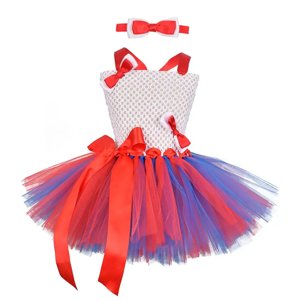 Одежда для девочек платье-пачка красный королевский синий пушистый день