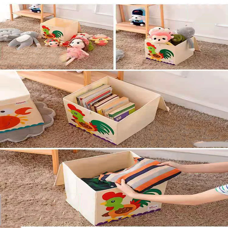 Новый мультфильм дети игрушки ящики для хранения складной ящик ведро Корзина