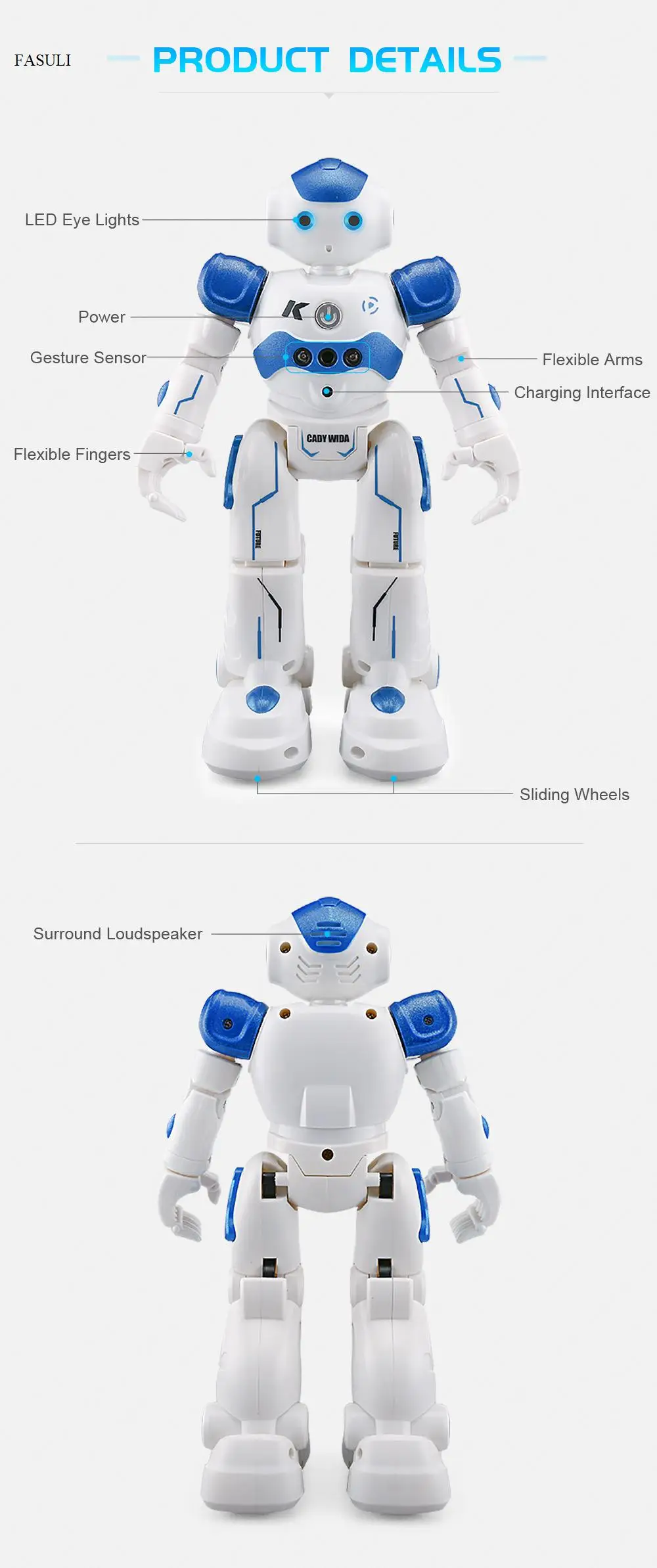 R2 RC Robot Intelligent Programming Remote Control Robotica Toy Biped Humanoid For Children Kids Birthday Gift Present | Электроника