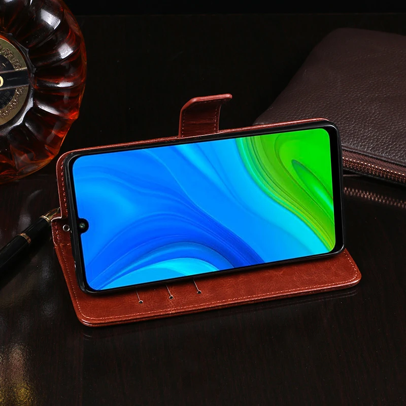 Флип чехол для Huawei Honor 9X Lite кожаный кошелек с отделениями карт телефона