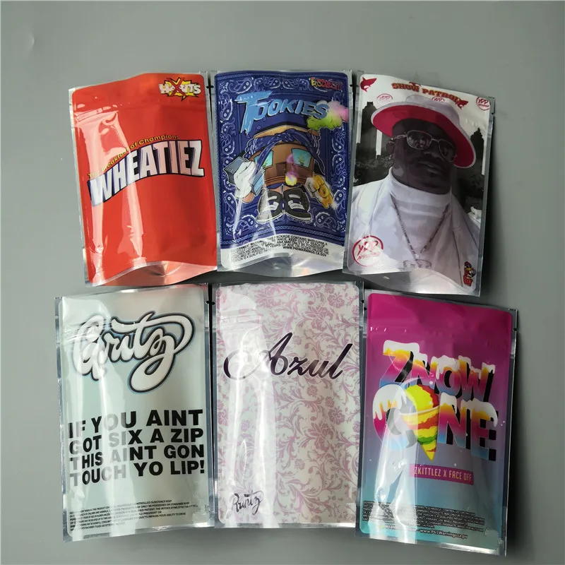 В наличии Resealable шутки вверх Запах стойкий майлар Ziplock стоьте мешок сорняков сумки