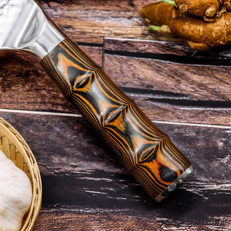 Японский Nakiri Кухня Ножи 5Cr15 кованые нож для Разделки мяса высокого углеродный