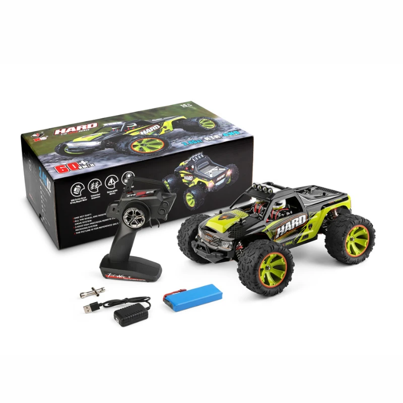 Wltoys-coche de carreras teledirigido 4WD, veh&iacute;culo de aleaci&oacute;n de Metal, trepador de Control remoto, modelo RTR, regalos para ni&ntilde;os, 144002, 50 km/h, 1:14, 2,4 Ghz-5