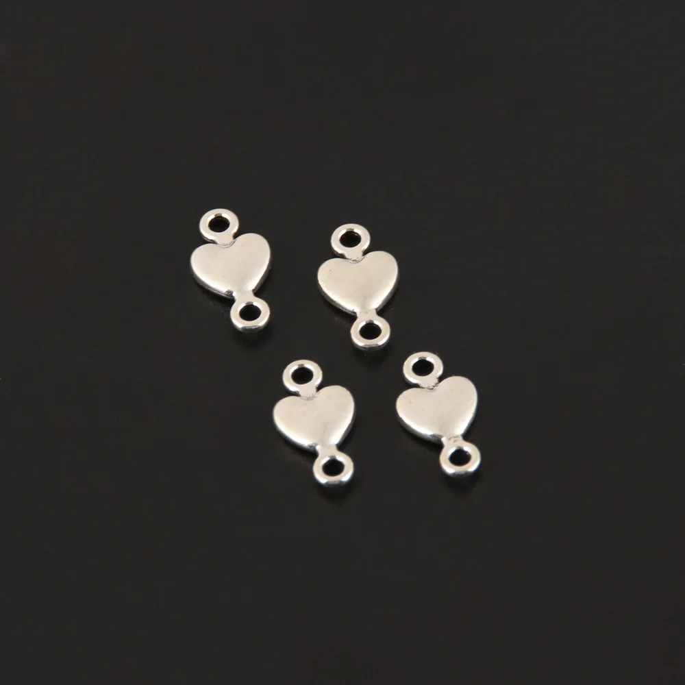 50 шт серебряный цвет подвеска в форме сердца любовь соединитель подвески для DIY