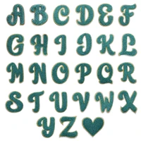 dark green towel embroidered letters iron on love patch 26 alphabet patches kid clothing sticker bags diy name badge applique