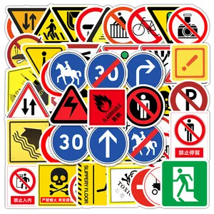 50 шт. Мультяшные предупреждающие знаки, граффити, наклейки сделай сам, Детские Классические игрушки, велосипед, путешествия, багаж, гитара, водонепроницаемые ПВХ наклейки