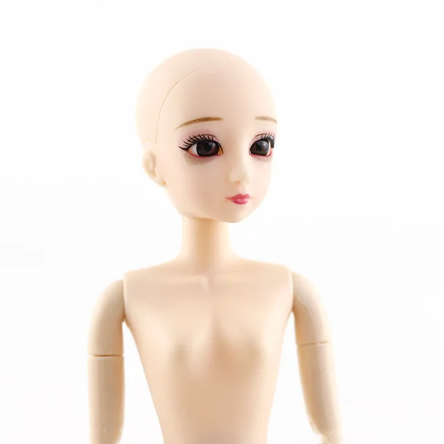 Новинка 30 см подвижные шарнирные куклы bjd игрушки милые 3D большие глаза длинные парики настоящие ресницы Обнаженная кукла голова тело Рождественский подарок для девочек - Цвет: 20