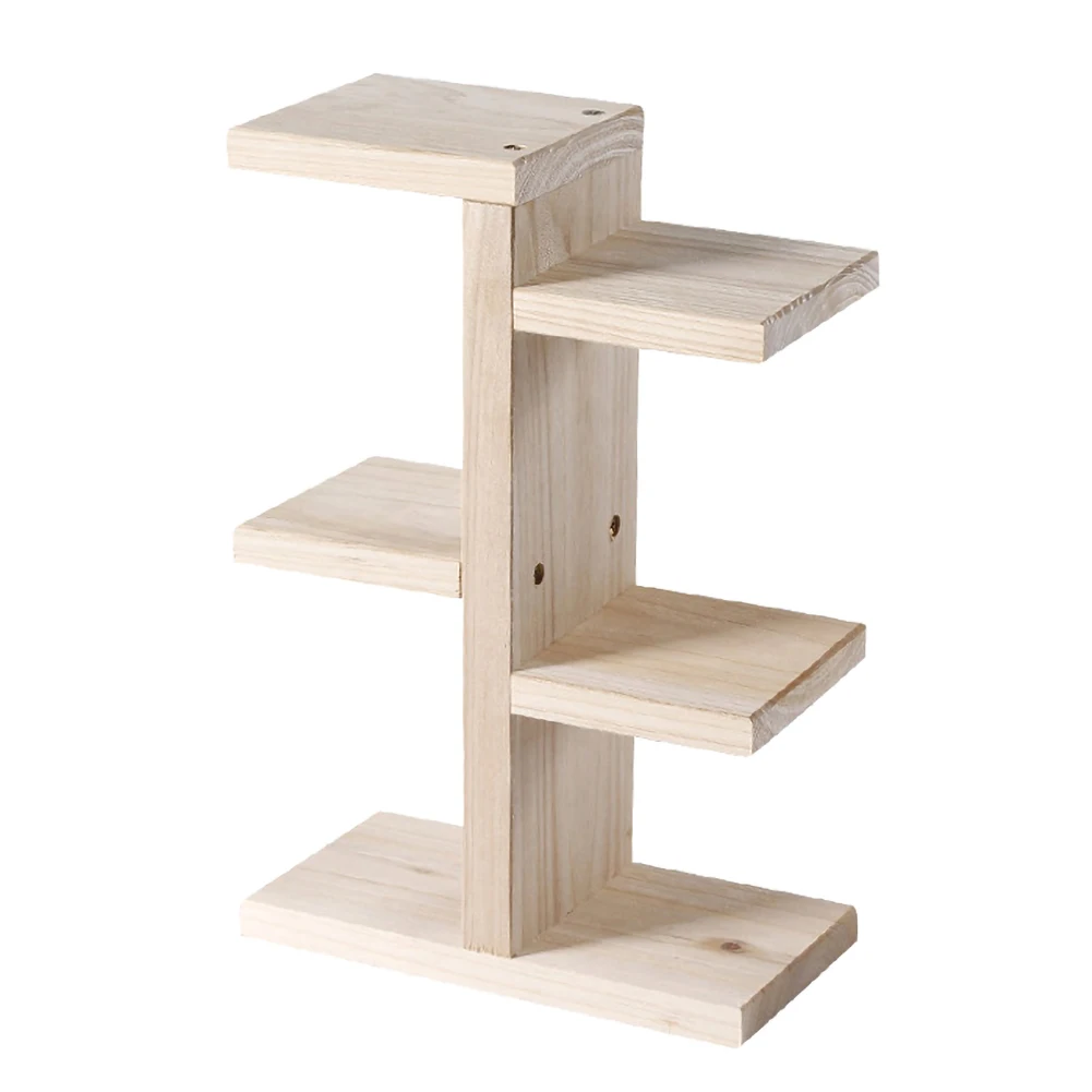 Креативная 4 слойная подставка для растений суккулентная полка деревянная