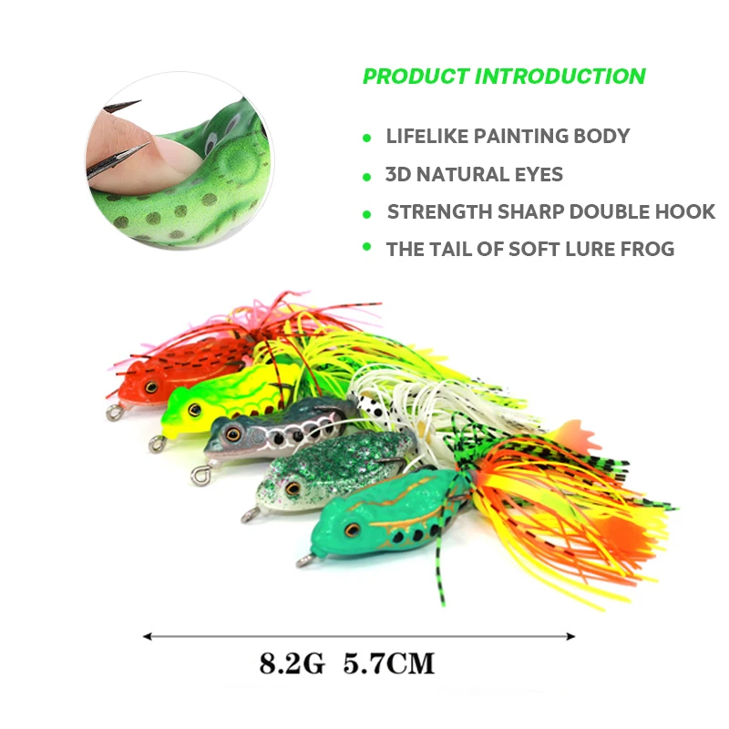 57 мм 8 2 г мягкие рыболовные приманки лягушки плавающие воблеры для щуки
