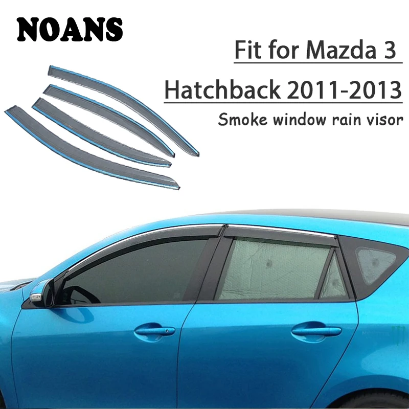 

NOANS 4pcs For Mazda 3 Hatchback 2013 2012 2011 Accessories Auto Car Windows Sun Rain Visor Door Shield Trim