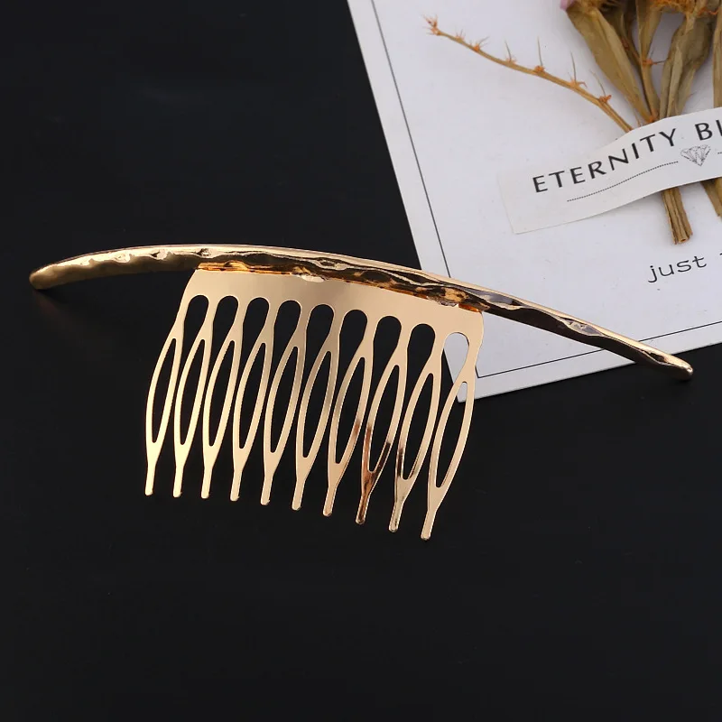 

1PC Inserted Comb Hair Accessories Hair Supplies Steel Plate Inserted Comb Hair Comb Golden Silver