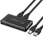 USB3.0 KVM-переключатель, разветвитель-коробка, 2 порта, Подключение к ПК для совместного использования 4 устройств для клавиатуры, мыши, сканера, принтера, USB2.0 концентратор опционально