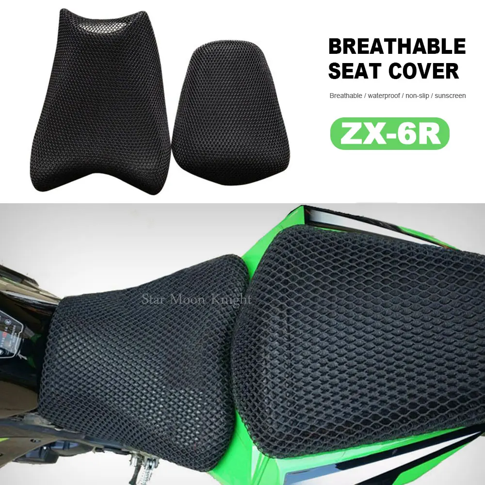 

For KAWASAKI ZX6R ZX-6R ZX 6R 2007 - 2021 Fabric Saddle Seat Cover Accessories Motorcycle Protecting Cushion Seat Cool Cover