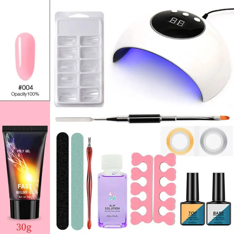 

24w Display UV LED Lamp Nail Polish Set 14 Pcs/set Fast Extension Nail Gel Kit Primer Top Polish Wax Nail drill Nail Trim Tools
