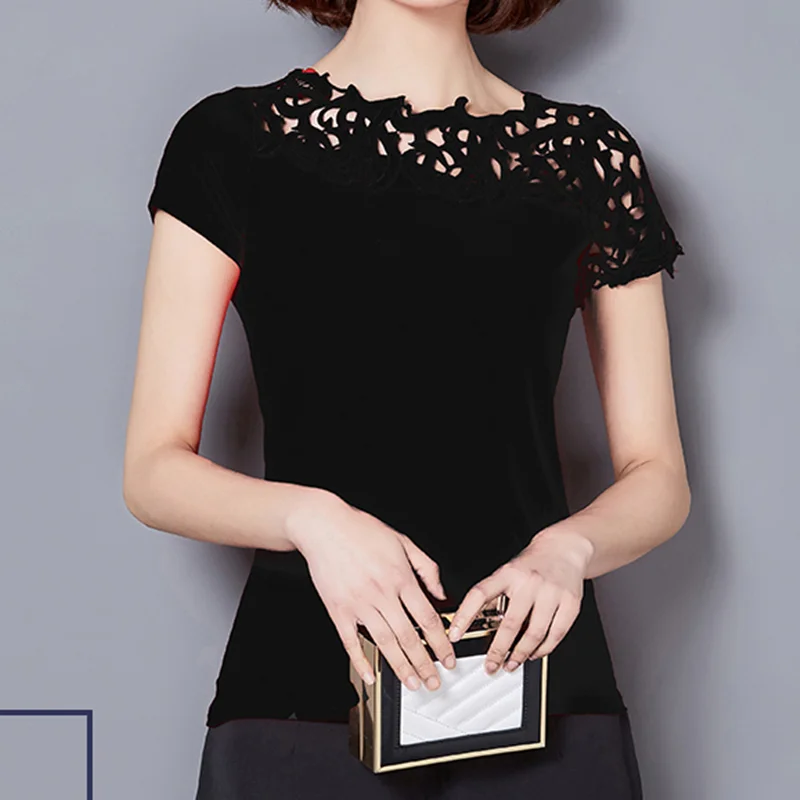блузка женская рубашка Для женщин блузки корейский Кружева цветочные рубашки