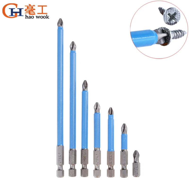 Высокоэффективные 1/4 &quotшестигранные магнитные Нескользящие длинные биты для