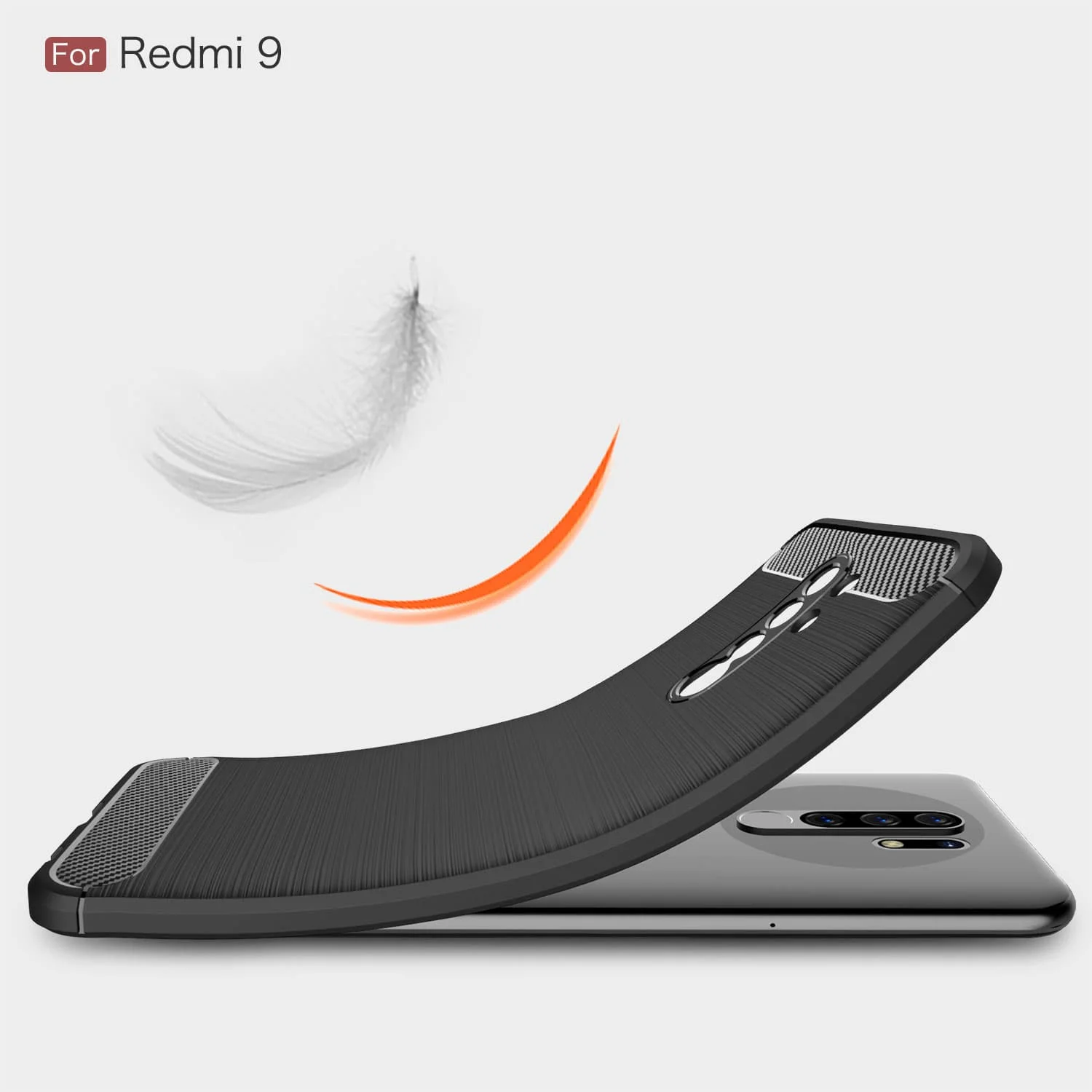 

Carbon Fiber Phone Case for Xiaomi Redmi 9 Cases Soft Protective TPU Cover for Xiomi Redmi9 Slim Red Black Shockproof Luxury
