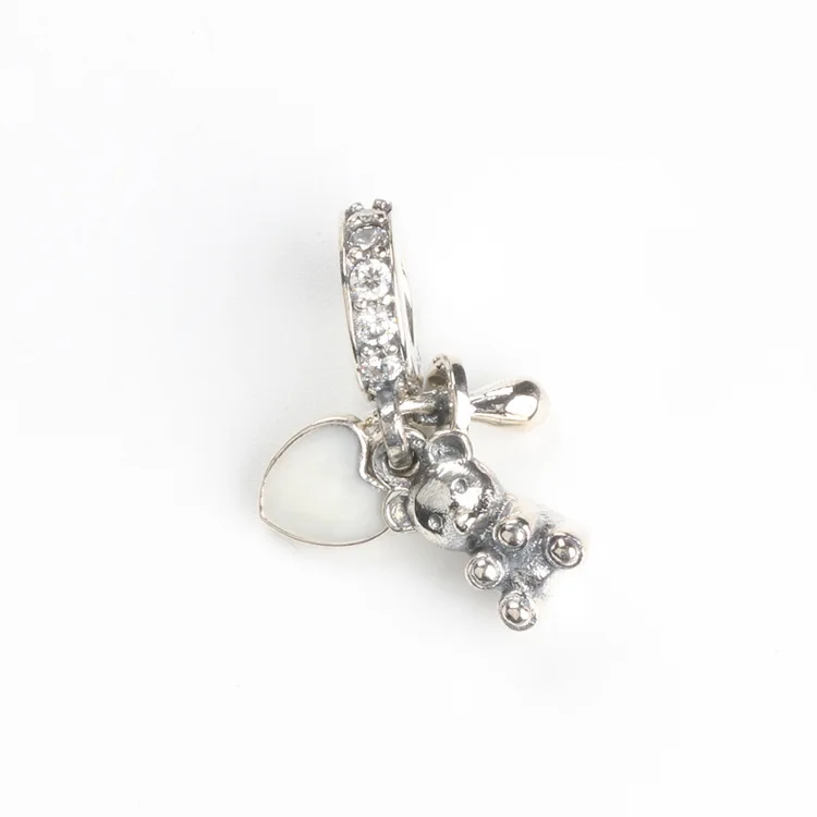 

Bewill S925 Sterling Silver Cute Bear Pendant Fit Original Charms Necklace