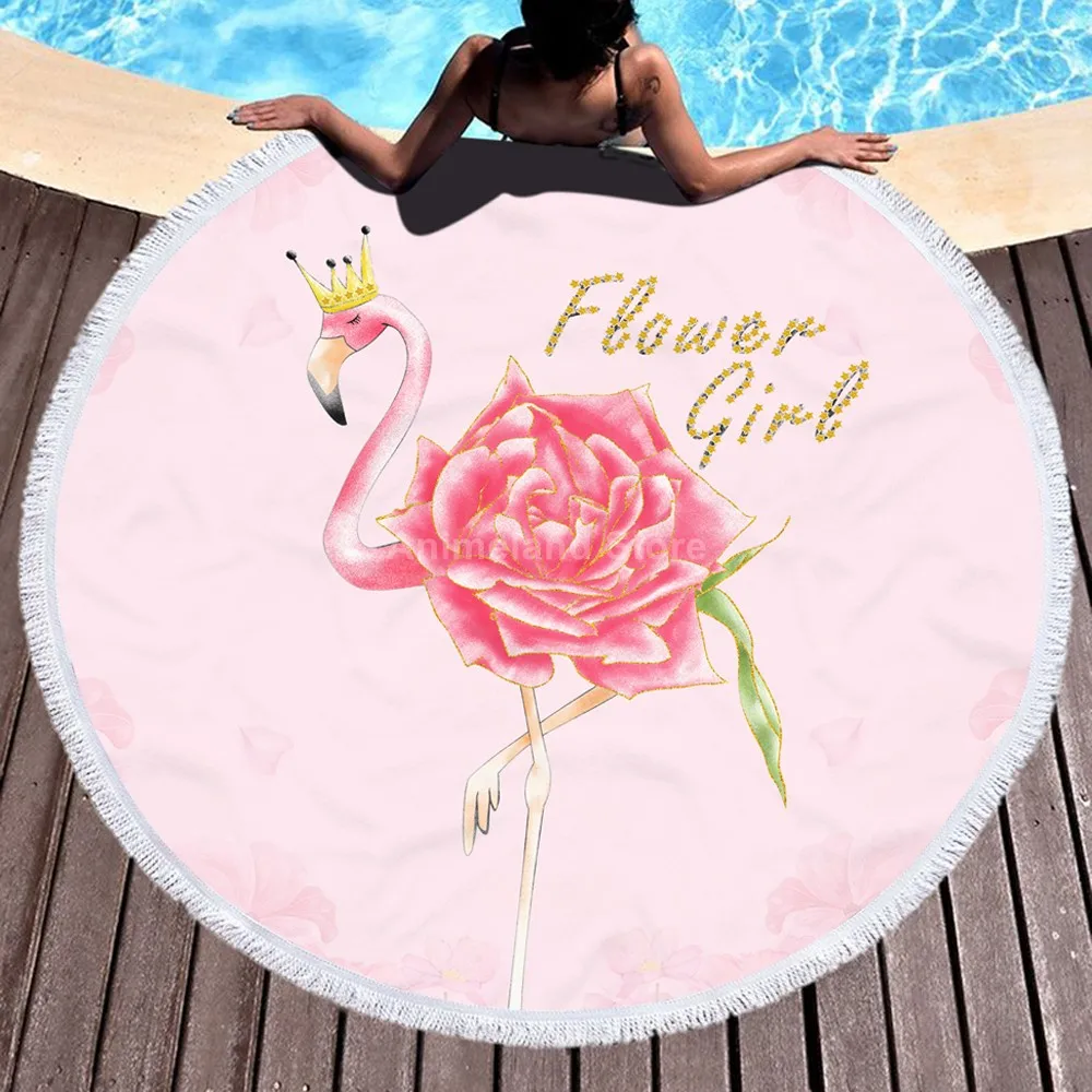 Красивое Розовое пляжное полотенце Flamigo Crown нежное 3d банное из микрофибры уличное