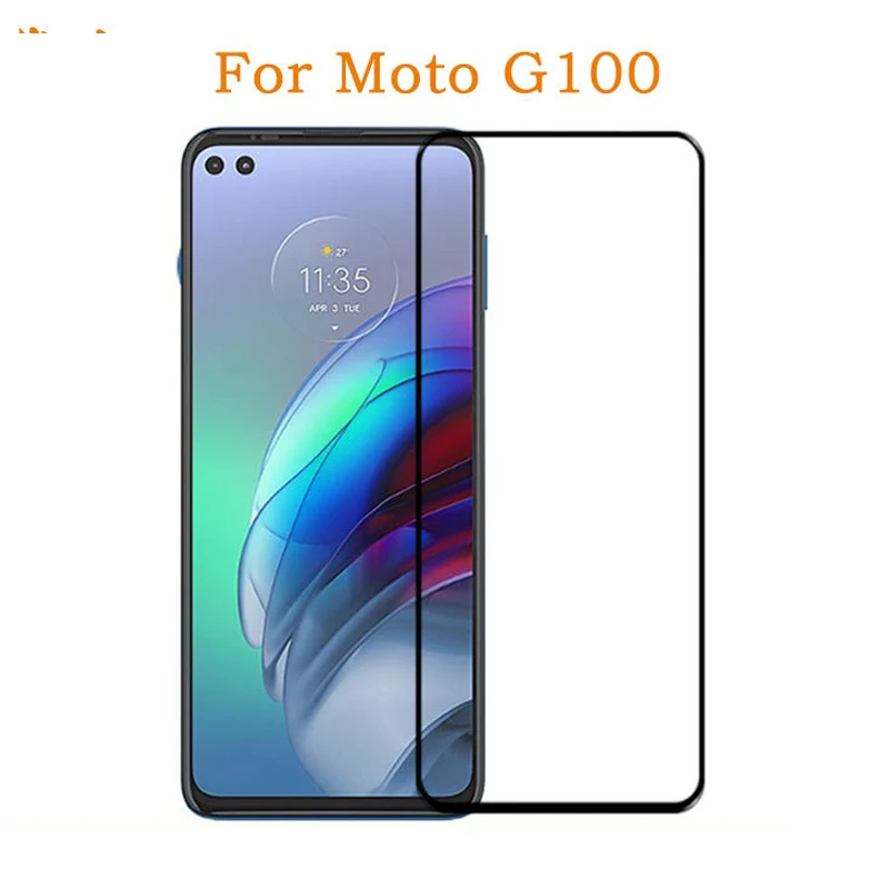 3D полное клеевое закаленное стекло для мотоцикла MOTO G100 edge S Pro Полное покрытие 9H