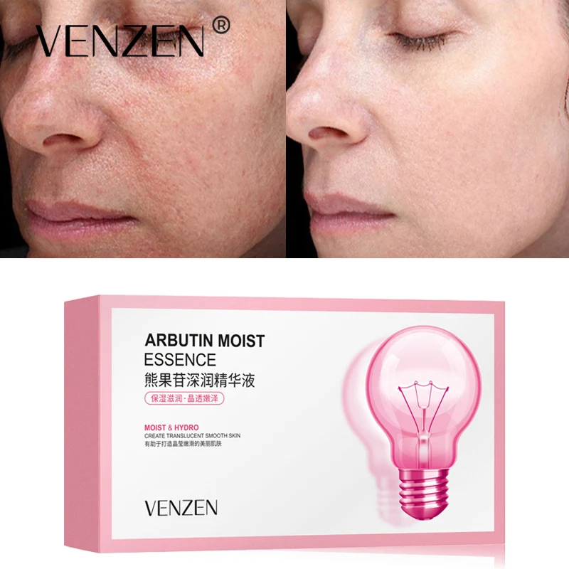 

VENZEN 30Pcs Arbutin Face Serum Small Bulb Serum Whitening Brightening Moisturizing Anti Wrinkle Firming Cream Skin Care 2ML