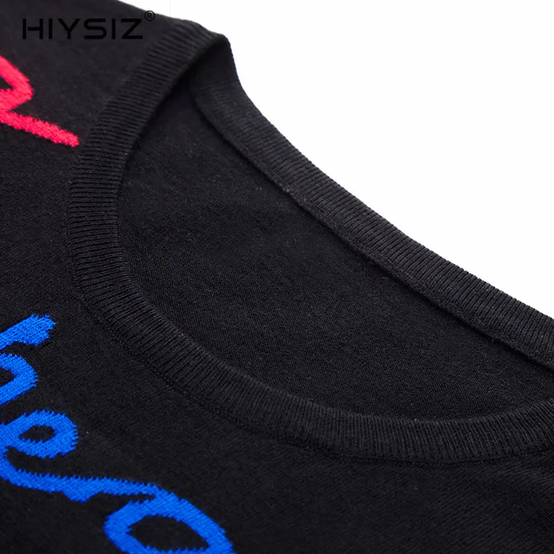 HIYSIZ Новые свитера 2019 модные трендовые Брендовые повседневные с круглым вырезом и