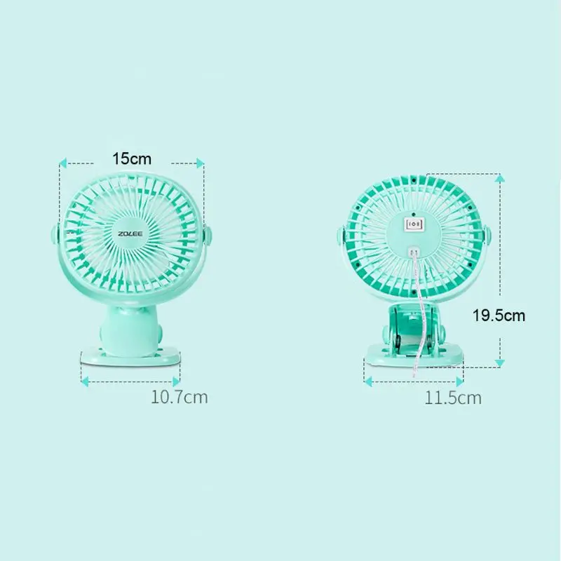 

360Rotate USB Desk Fan Air Cooling Clip on Fan 2 Speed for Home Office Outdoor Dropship