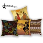 Египетская Подушка с изображением женщины, чехол в полоску для дома, гостиной, подушка, чехол подушки с принтом Covers45 * 45 см, ретро диван, автомобильные подушки, чехол s Cojin