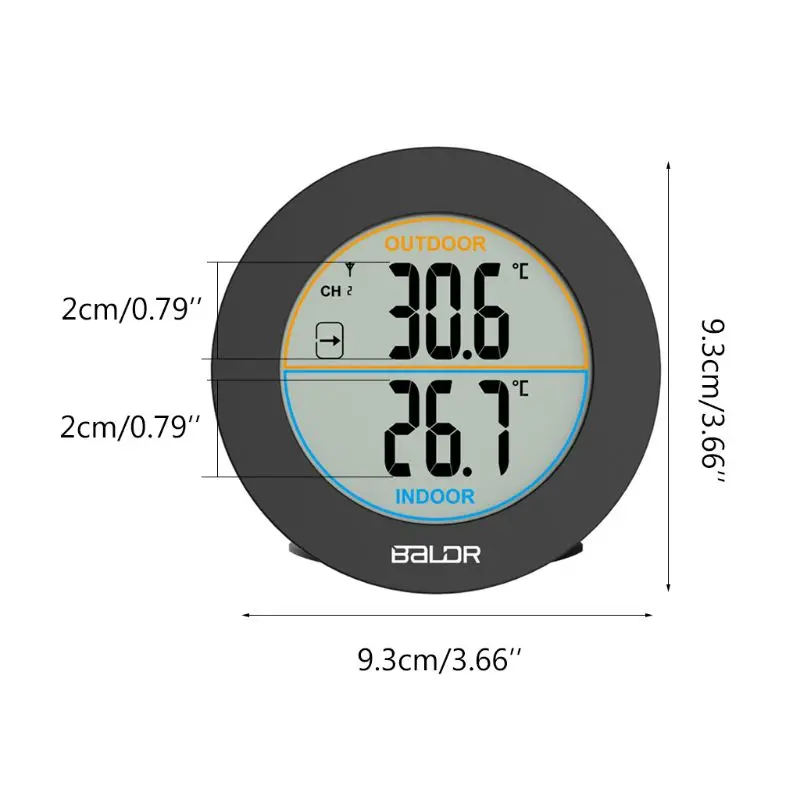 

Wireless Indoor Outdoor Thermometer C/F Switch Digital Temperature Monitor 77UD