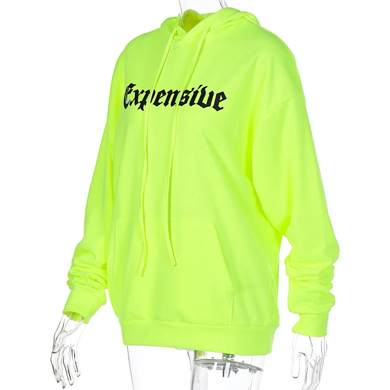 

European and American women's fashion long sleeve hooded printed top