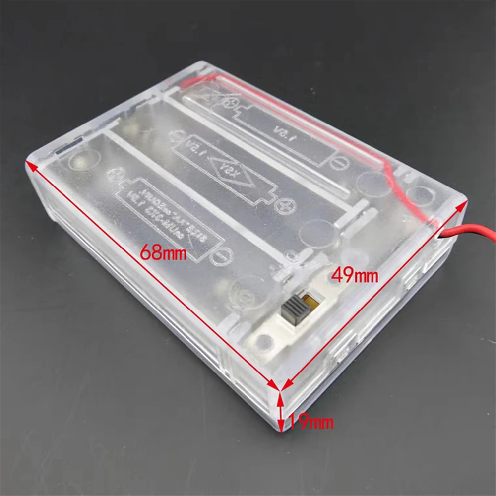 5pcs For AA Size Power Battery Storage Case Cover Holder With Wire Leads Switch 2 3 4 Slots DC 3V-6V Box Bank DIY Model Car Boat - купить по