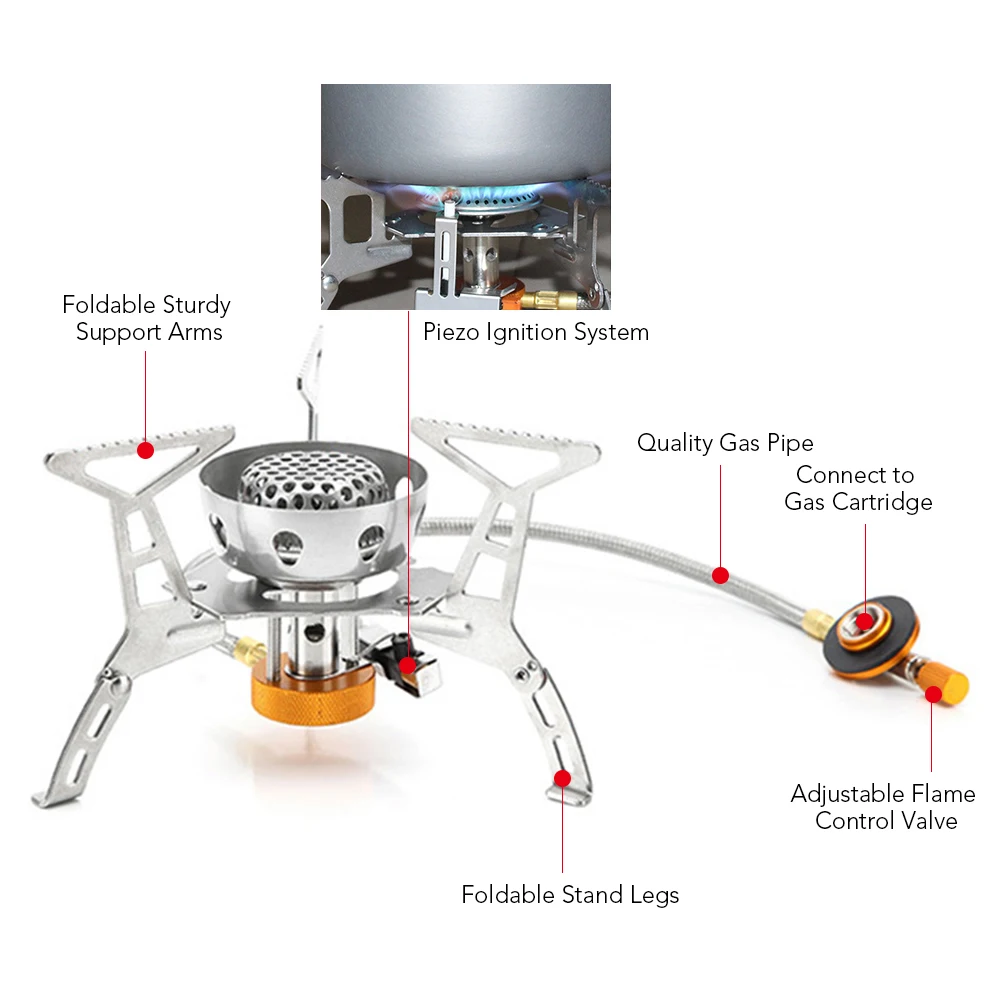 Портативная газовая плита с пьезозажиганием разделенная печь уличная для