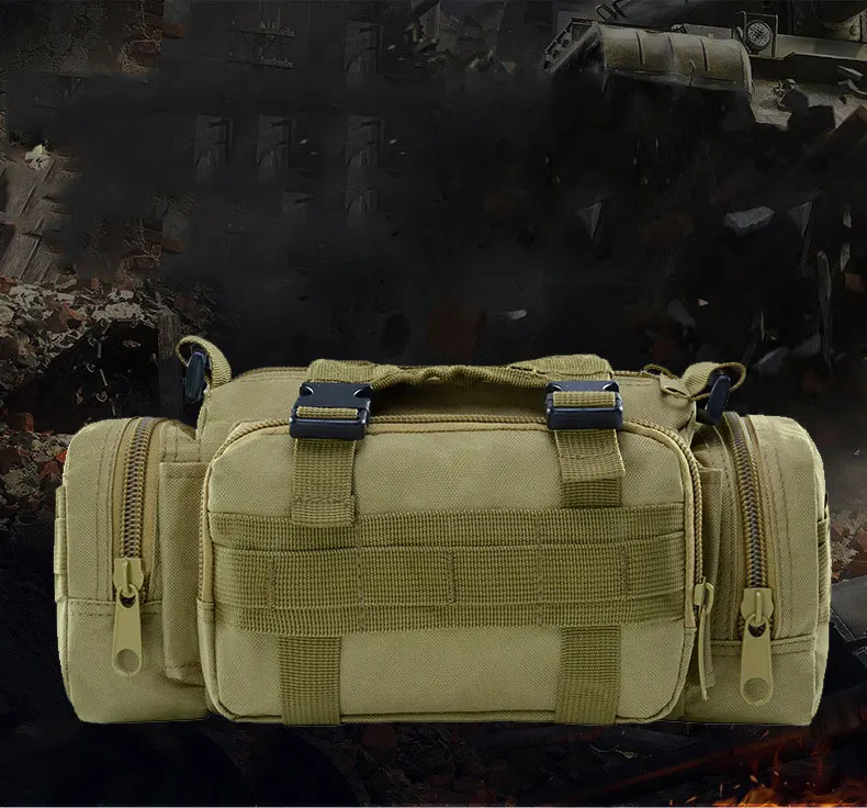 Molle Military Tactical Waist Bag Camping Traveling Hiking Climbing Nylon Shoulder Pack Pouch Outdoor Sports Hunting Gym Bag