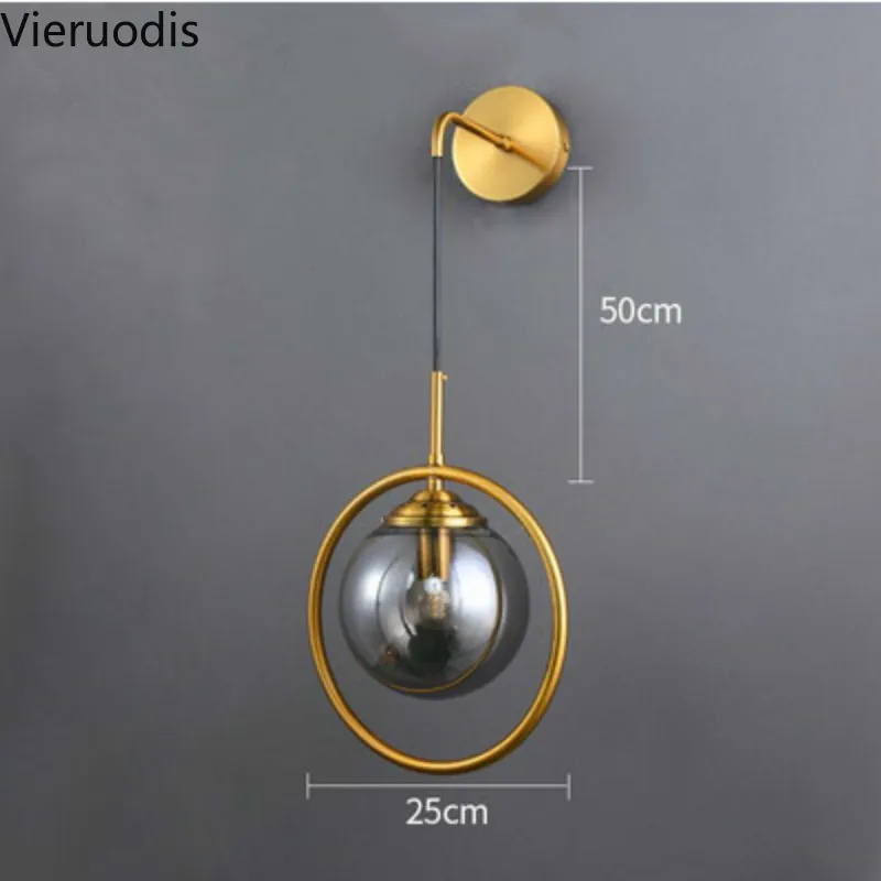 Настенный светодиодный светильник в скандинавском стиле со стеклянными