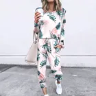 Костюм спортивный женский повседневный, комплект одежды из двух предметов с длинным рукавом и галстуком-бабочкой, одежда для фитнеса, #3